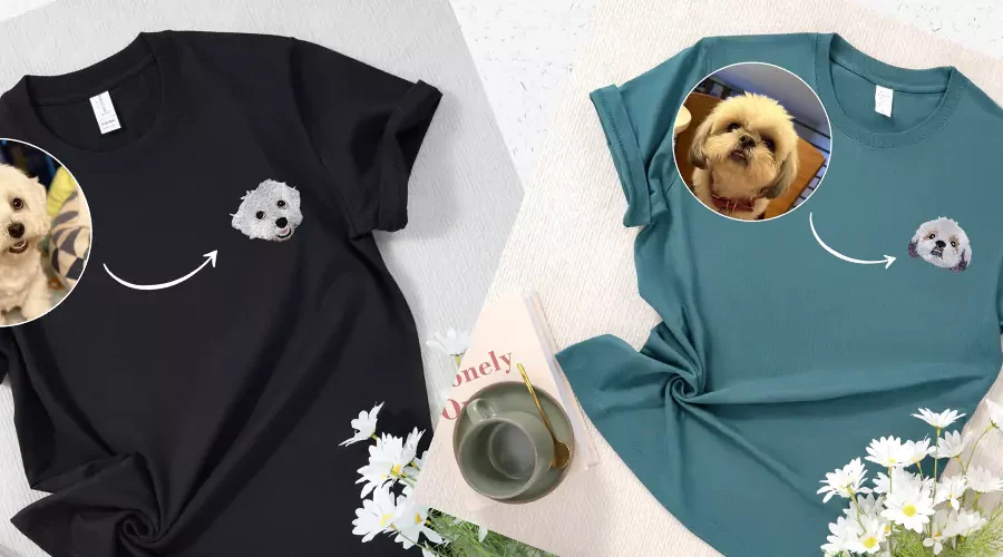 dog embroidered sweatshirt