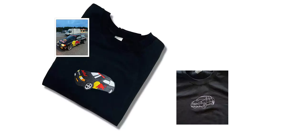 Embroidered Car Hoodie with Your Own Car
