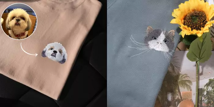 pet embroidered sweatshirt