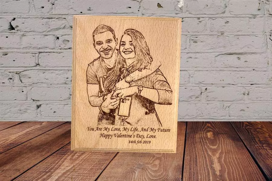 Engraved Wooden Picture Frame